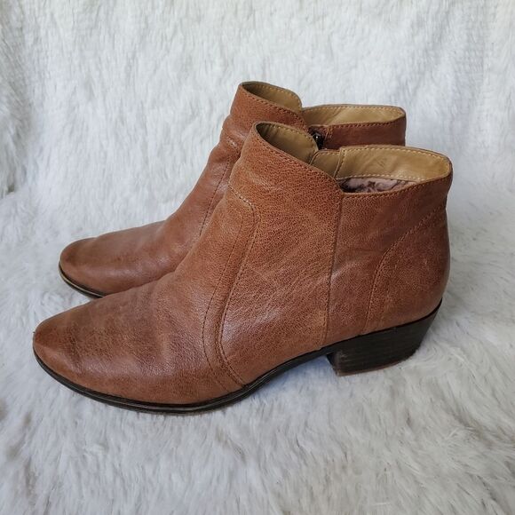 Lucky Brand Breck Brown Leather Ankle Boots Size 9 - Picture 4 of 6